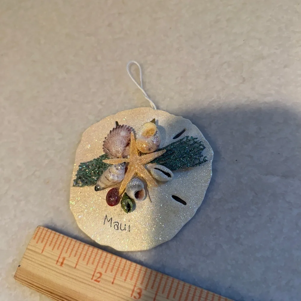 Seashell and Starfish Maui Glitter Christmas Ornament